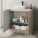 Crete Fluted Apex Oak Vanity with Marble Top & Reno Basin 800mm