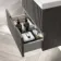 Crete Fluted Charcoal Elm Wall Hung Basin Drawer Vanity 600mm