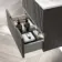 Crete Fluted Charcoal Elm Wall Hung Drawer Vanity with Marble Top 600mm - Excludes Counter Top Basin