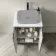 Crete Fluted Charcoal Elm Vanity with Marble Top 600mm - Excludes Counter Top Basin