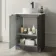 Crete Fluted Charcoal Elm Vanity with Marble Top & Nevis Basin 600mm