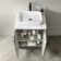 Crete Fluted Charcoal Elm Vanity with Marble Top & Reno Basin 600mm