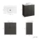Crete Fluted Charcoal Elm Vanity Drawer with Marble Top & Nevis Basin 800mm