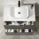 Crete Fluted Charcoal Elm Vanity Drawer with Marble Top & Reno Basin 800mm