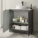 Crete Fluted Charcoal Elm Vanity with Marble Top & Nevis Basin 800mm
