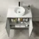Crete Fluted Charcoal Elm Vanity with Marble Top & Nevis Basin 800mm