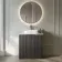Crete Fluted Charcoal Elm Vanity with Marble Top & Marin Basin 800mm