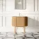 Positano Natural Oak Curved Vanity Unit & Matt White Stone Basin 800mm