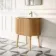 Positano Natural Oak Curved Vanity Unit & Matt White Stone Basin 800mm