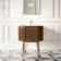 Positano Natural Walnut Curved Vanity Unit & Matt White Stone Basin 800mm