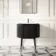 Positano Black Oak Curved Vanity Unit & Matt White Stone Basin 800mm