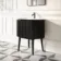 Positano Black Oak Curved Vanity Unit & Matt White Stone Basin 800mm