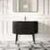 Positano Black Oak Curved Vanity Unit & Matt White Stone Basin 1000mm