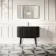 Positano Black Oak Curved Vanity Unit & Matt White Stone Basin 1000mm