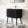 Positano Black Oak Curved Vanity Unit & Matt White Stone Basin 1000mm