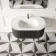 Positano Black Oak Curved Vanity Unit & Matt White Stone Basin 1000mm