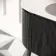 Positano Black Oak Curved Vanity Unit & Matt White Stone Basin 1000mm