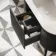 Positano Black Oak Curved Vanity Unit & Matt White Stone Basin 1000mm