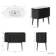 Positano Black Oak Curved Vanity Unit & Matt White Stone Basin 1000mm