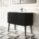 Positano Black Oak Curved Vanity Unit & Matt White Stone Basin 1200mm