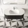 Positano Black Oak Curved Vanity Unit & Matt White Stone Basin 1200mm