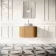 Positano Natural Oak Curved Wall Hung Vanity Drawer with Matt White Stone Top 800mm - Basin Not Included