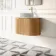 Positano Natural Oak Curved Wall Hung Vanity Drawer with Matt White Stone Top 800mm - Basin Not Included