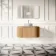 Positano Natural Oak Curved Wall Hung Vanity Drawer with Matt White Stone Top 1000mm - Basin Not Included
