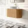 Positano Natural Oak Curved Wall Hung Vanity Drawer with Matt White Stone Top 1000mm - Basin Not Included