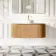 Positano Natural Oak Curved Wall Hung Vanity Drawer with Matt White Stone Top 1200mm - Basin Not Included