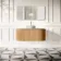 Positano Natural Oak Curved Wall Hung Vanity Drawer with Matt White Stone Top 1200mm - Basin Not Included