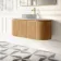 Positano Natural Oak Curved Wall Hung Vanity Drawer with Matt White Stone Top 1200mm - Basin Not Included