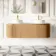 Positano Natural Oak Curved Wall Hung Vanity Drawer with Matt White Stone Top 1500mm - Basin Not Included