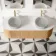 Positano Natural Oak Curved Wall Hung Vanity Drawer with Matt White Stone Top 1500mm - Basin Not Included