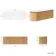 Positano Natural Oak Curved Wall Hung Vanity Drawer with Matt White Stone Top 1500mm - Basin Not Included