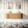 Positano Natural Oak Curved Wall Hung Vanity Drawer with Carrara Marble Top 1500mm - Basin Not Included
