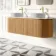 Positano Natural Oak Curved Wall Hung Vanity Drawer with Carrara Marble Top 1500mm - Basin Not Included