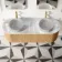 Positano Natural Oak Curved Wall Hung Vanity Drawer with Carrara Marble Top 1500mm - Basin Not Included
