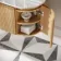 Positano Natural Oak Curved Wall Hung Vanity Drawer with Carrara Marble Top 1500mm - Basin Not Included