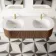 Positano Natural Walnut Curved Wall Hung Basin Drawer Vanity 1500mm