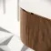 Positano Natural Walnut Curved Wall Hung Vanity Drawer with Matt White Stone Top 1500mm - Basin Not Included