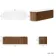 Positano Natural Walnut Curved Wall Hung Vanity Drawer with Matt White Stone Top 1500mm - Basin Not Included