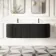 Positano Black Oak Curved Wall Hung Basin Drawer Vanity 1500mm