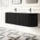Positano Black Oak Curved Wall Hung Basin Drawer Vanity 1500mm
