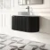 Positano Black Oak Curved Wall Hung Vanity Drawer with Matt White Stone Top 1000mm - Basin Not Included