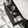 Positano Black Oak Curved Wall Hung Vanity Drawer with Matt White Stone Top 1200mm - Basin Not Included