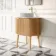Positano Natural Oak Curved Vanity Unit with Matt White Stone Top 800mm - Basin Not Included