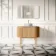 Positano Natural Oak Curved Vanity Unit with Matt White Stone Top 1000mm - Basin Not Included