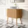 Positano Natural Oak Curved Vanity Unit with Matt White Stone Top 1000mm - Basin Not Included