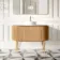 Positano Natural Oak Curved Vanity Unit with Matt White Stone Top 1200mm - Basin Not Included
